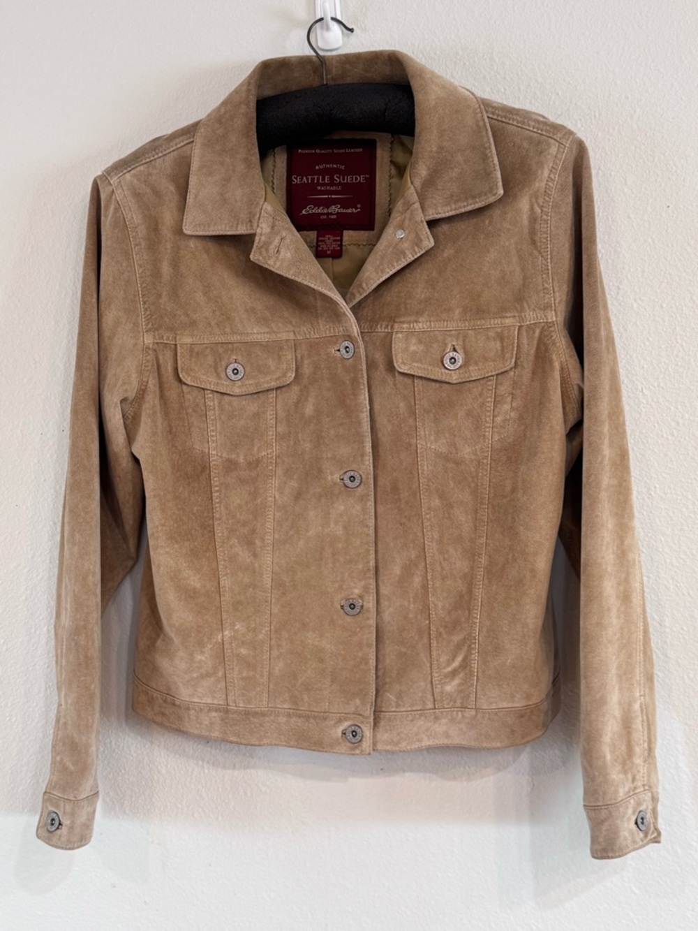 Eddie Bauer Tan Suede Button-Front Jacket